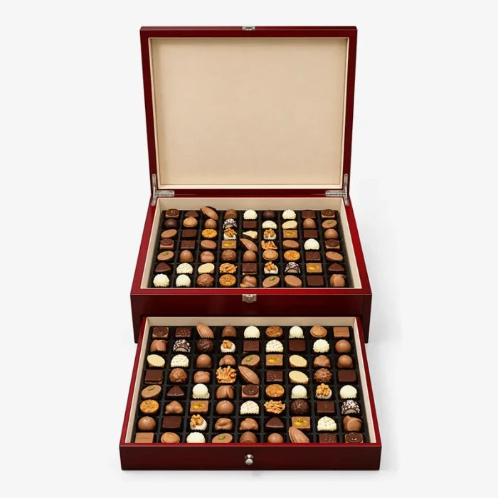 Luxury Double-Layer Wooden Praline Box 144 pcs