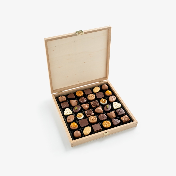 36 Assorted Chocolates in Wood Box